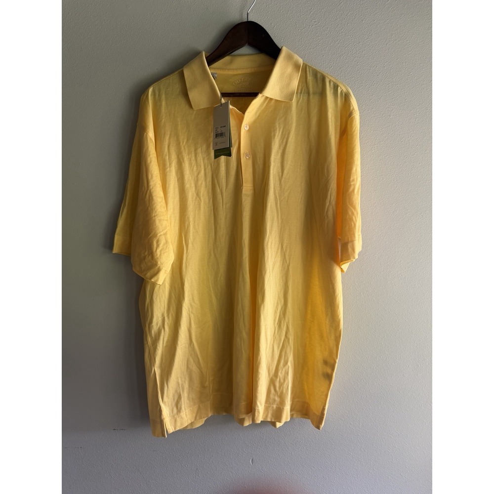 Men's Cutter & Buck Signature Collection Yellow Golf Polo Size Large